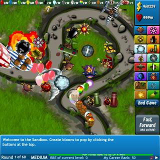 Bloons tower defense 4 flash spēle